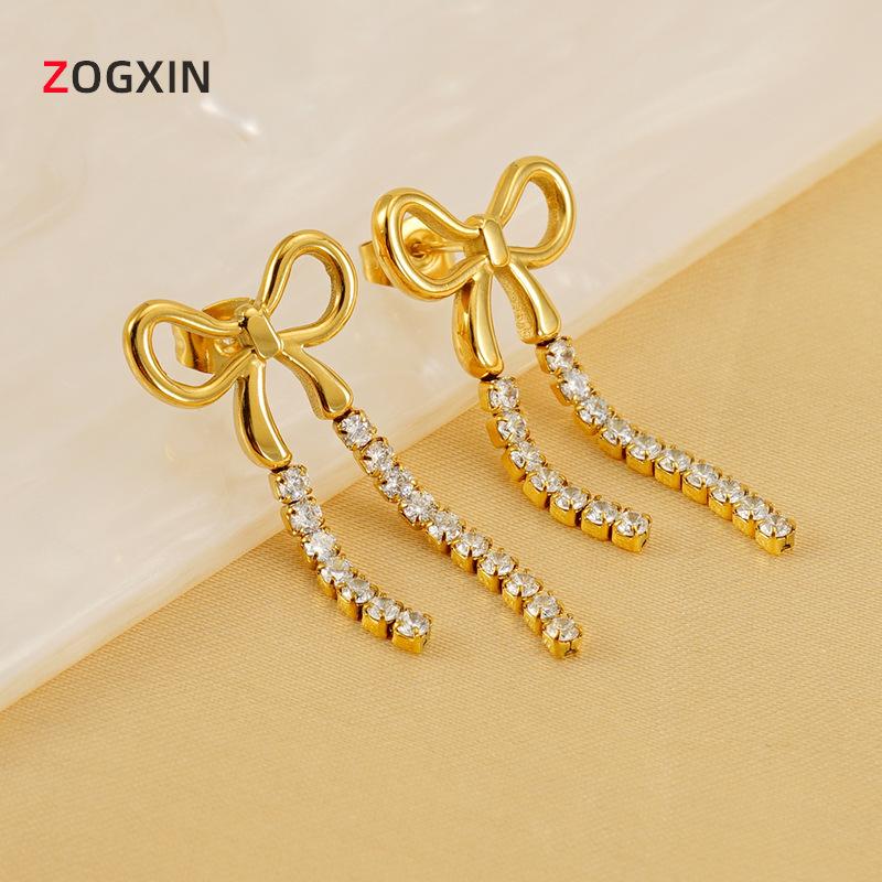 Chic European & American Long Tassel Bow Earrings for Women: Trendy High-End Fashion Jewelry
Chic European & American Long Tassel Bow Earrings for Women: Trendy High-End Fashion Jewelry