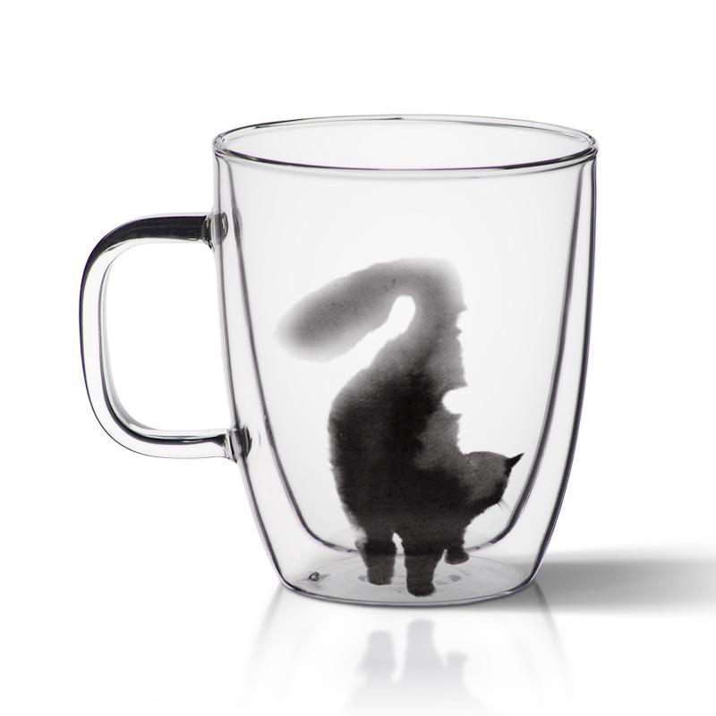 Handmade Double-Deck Tumblers, Cat Coffee Cup Handle, Creative Water Cups, Household European Style, Heat-Resistant Glass Teacup 370ml
Handmade Double-Deck Tumblers, Cat Coffee Cup Handle, Creative Water Cups, Household European Style, Heat-Resistant Glass Teacup 370ml