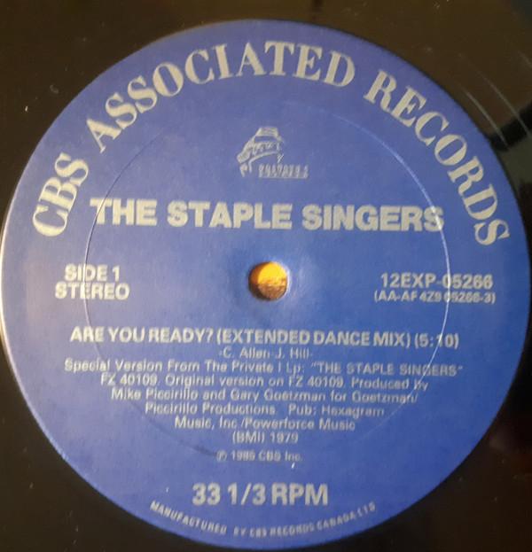 12inch Record STAPLE SINGERS - Are You Ready 12EXP05266 CBS Associated 1985 Canada Soul/Funk Used
12inch Record STAPLE SINGERS - Are You Ready 12EXP05266 CBS Associated 1985 Canada Soul/Funk Used