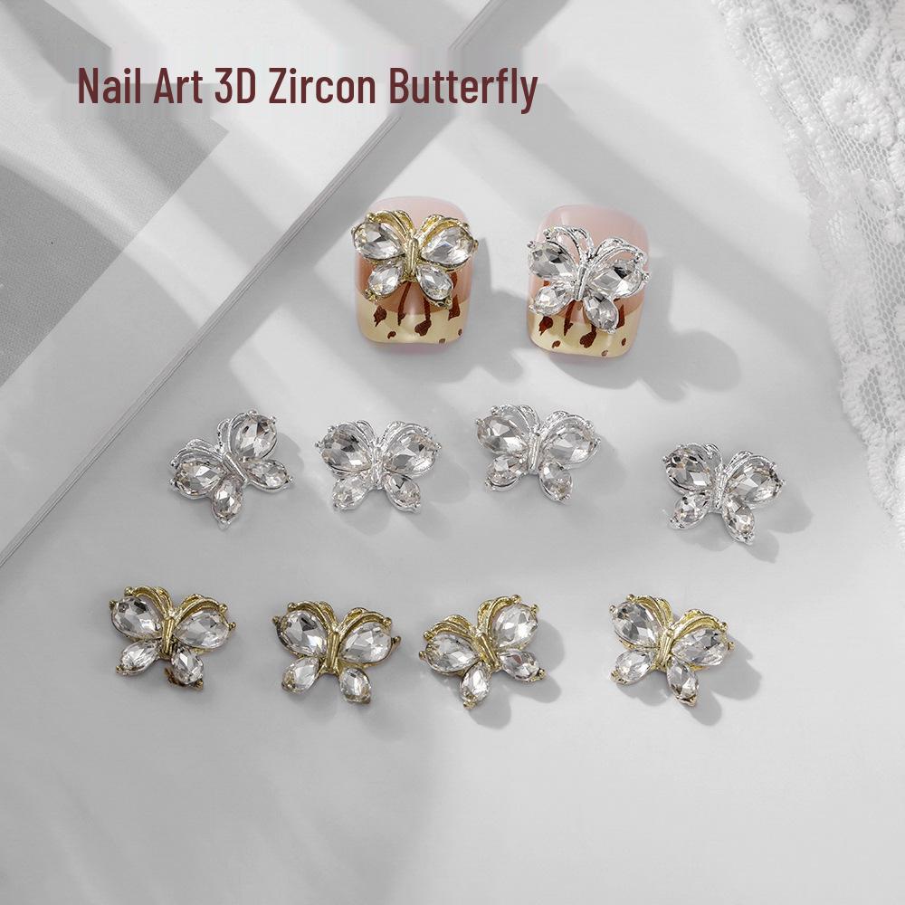 Gold & Silver Zircon Butterfly Nail Art Accessories - Super Shiny 3D Rhinestone Decorations
Gold & Silver Zircon Butterfly Nail Art Accessories - Super Shiny 3D Rhinestone Decorations
