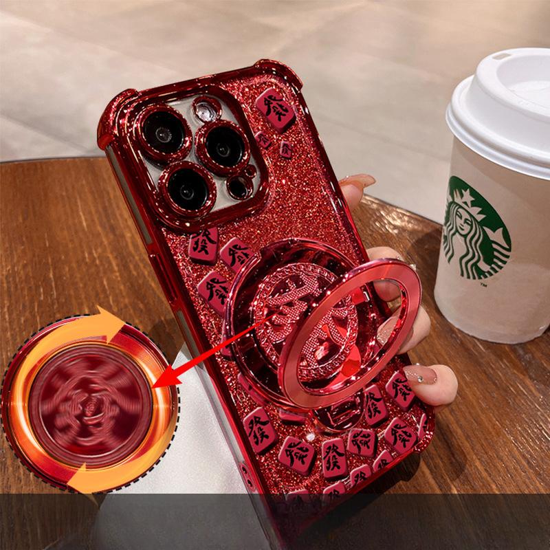 Mahjong Hair Rotating Bracket Suitable for Apple 16pro New Year Mobile Phone Case 15 Electroplated Four Corners Anti-fall 14/13 Silicone iPhone 16
Mahjong Hair Rotating Bracket Suitable for Apple 16pro New Year Mobile Phone Case 15 Electroplated Four Corners Anti-fall 14/13 Silicone iPhone 16