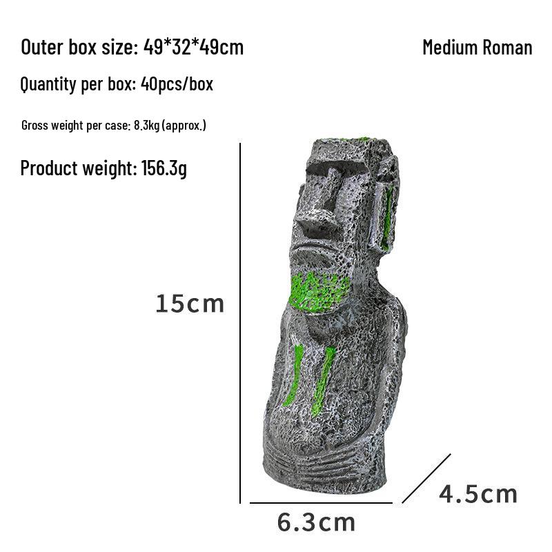 Moai Statue Aquarium Ornament - Easter Island Reef Decor, Hot-Selling Antique Roman Style, Perfect for Fish Tanks & Reptile Habitats.
Moai Statue Aquarium Ornament - Easter Island Reef Decor, Hot-Selling Antique Roman Style, Perfect for Fish Tanks & Reptile Habitats.