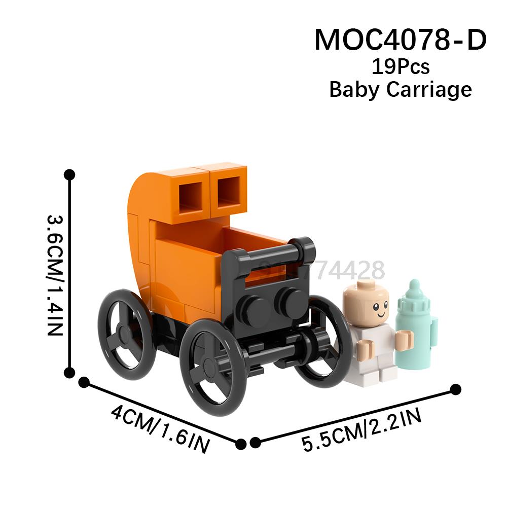 MOC4078 City Series 19Pcs MOC Blocks Baby Stroller Pram Compatible With Figures DIY Building Blocks Kids Toys For Children Gifts
MOC4078 City Series 19Pcs MOC Blocks Baby Stroller Pram Compatible With Figures DIY Building Blocks Kids Toys For Children Gifts