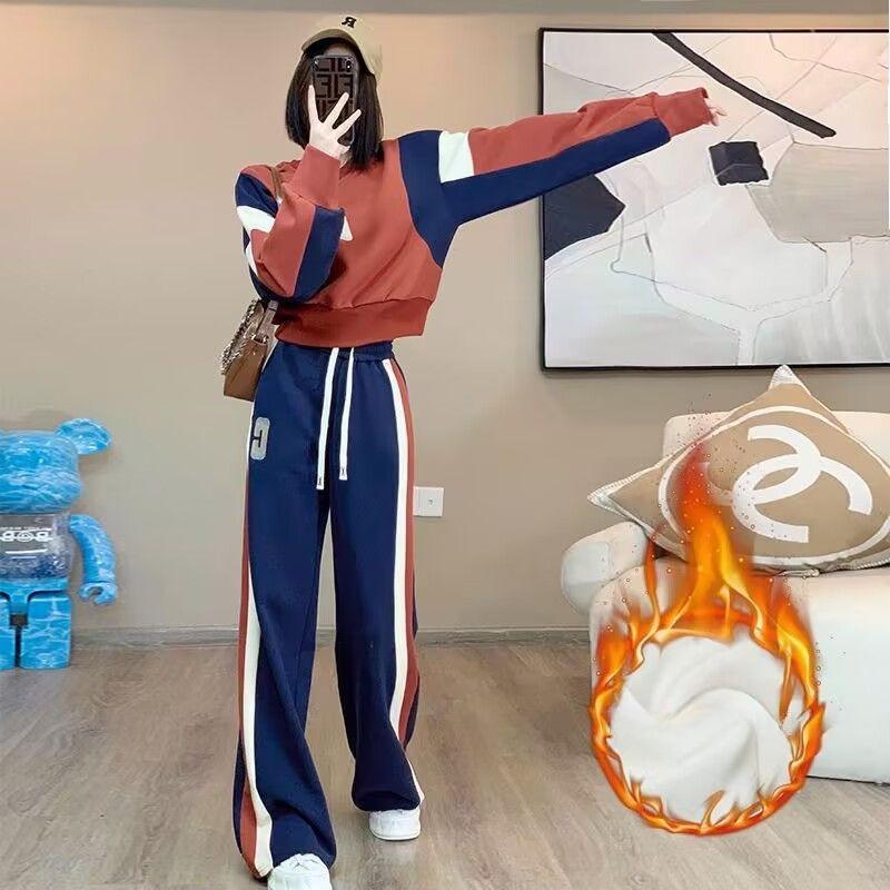 Sports Casual Suit for Women in Autumn and Winter, Thickened Velvet, Loose Slimming Sweatshirt, Wide-leg Pants Two-piece Set 2XL червоний
Sports Casual Suit for Women in Autumn and Winter, Thickened Velvet, Loose Slimming Sweatshirt, Wide-leg Pants Two-piece Set 2XL червоний