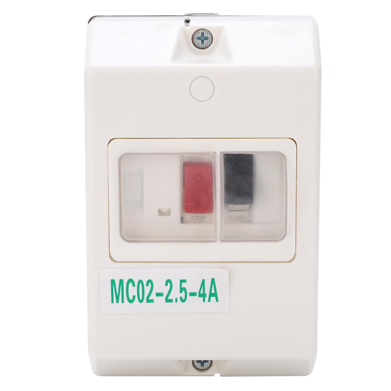Motor Switch Electric Waterproof Circuit Breaker Protector MC02‑2.5‑4A 220V/380V 
Motor Switch Electric Waterproof Circuit Breaker Protector MC02‑2.5‑4A 220V/380V