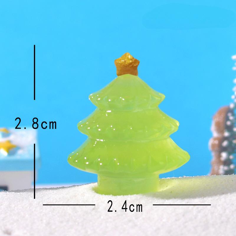 Милые Ночные Светящиеся Разноцветные Украшения Снежной Сцены и Прозрачные Аксессуары для Рождественской Елки для Рождества Green star tree