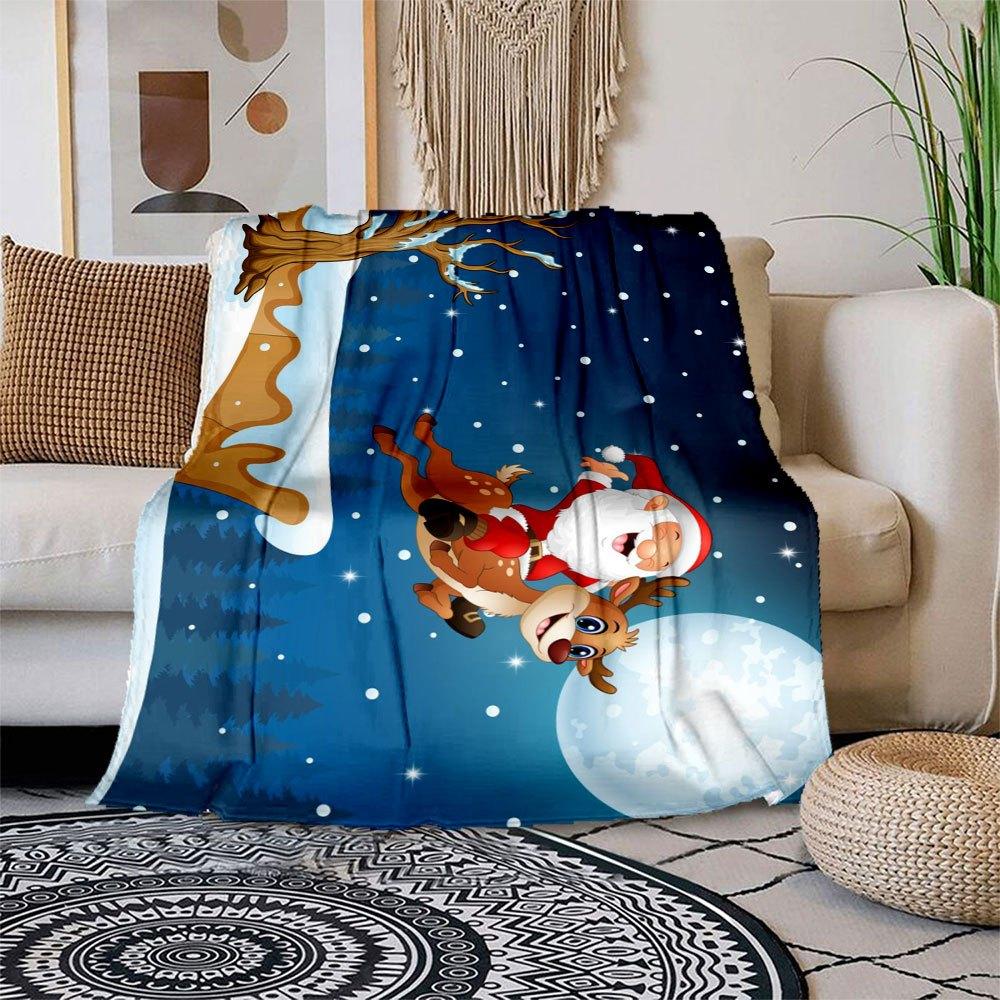 Christmas Santa Claus and Deer Flying in Moon Night Wall Sticker Home DecorBlanket Flannel Throw Blanket for Sofa, Bed, Travel, Camping, Off 150x180cm
Christmas Santa Claus and Deer Flying in Moon Night Wall Sticker Home DecorBlanket Flannel Throw Blanket for Sofa, Bed, Travel, Camping, Off 150x180cm