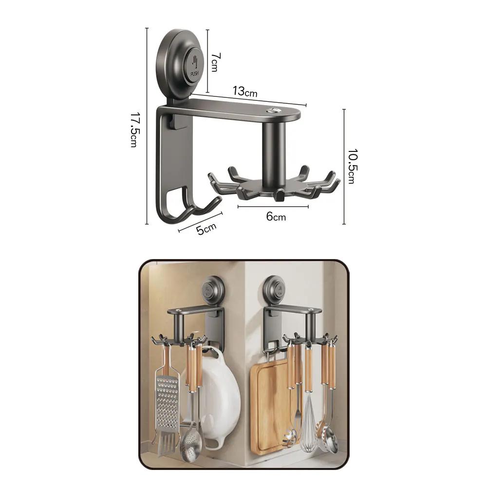 Suction Cup 360° Rotate Kitchen Hook Home Kitchen Items Punch-free Storage Rack Spoon 10 Hooks for Hanging Kitchen Accessories сірий
Suction Cup 360° Rotate Kitchen Hook Home Kitchen Items Punch-free Storage Rack Spoon 10 Hooks for Hanging Kitchen Accessories сірий