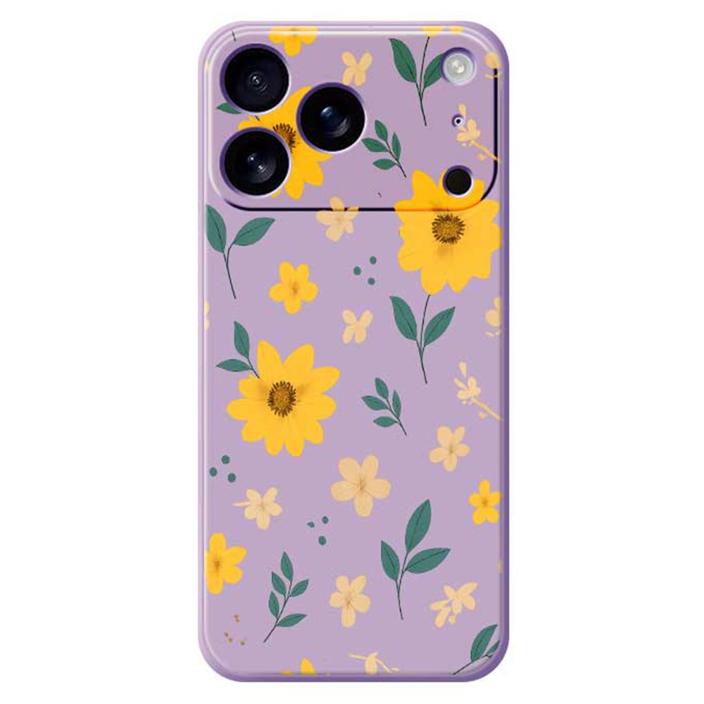 For iPhone 17 Pro Case Yellow Floral and Leaves Pattern Printing Straight Edge TPU Phone Back Cover Purple
For iPhone 17 Pro Case Yellow Floral and Leaves Pattern Printing Straight Edge TPU Phone Back Cover Purple