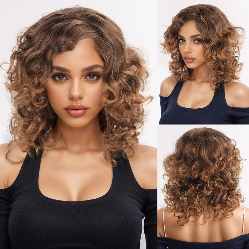 Synthetic Brown Highlight Wig Afro Curly Wig with Bangs Natural Fluffy Medium Wig for Black Women Daily Cosplay Party 15 inch
Synthetic Brown Highlight Wig Afro Curly Wig with Bangs Natural Fluffy Medium Wig for Black Women Daily Cosplay Party 15 inch