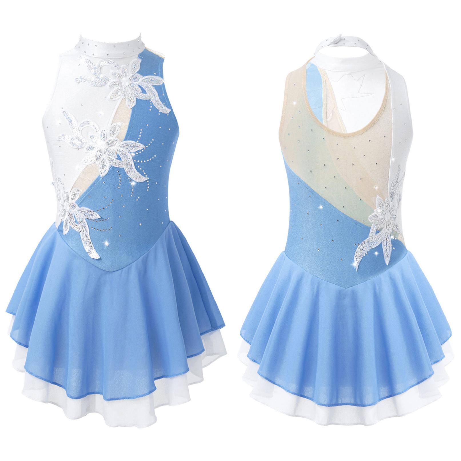 Діти Дівчата Плаття-трико з квітковою сіткою і блискітками Танцювальний одяг для фігурного катання на роликових ковзанах 15-16 Years світло-синій колір
Діти Дівчата Плаття-трико з квітковою сіткою і блискітками Танцювальний одяг для фігурного катання на роликових ковзанах 15-16 Years світло-синій колір