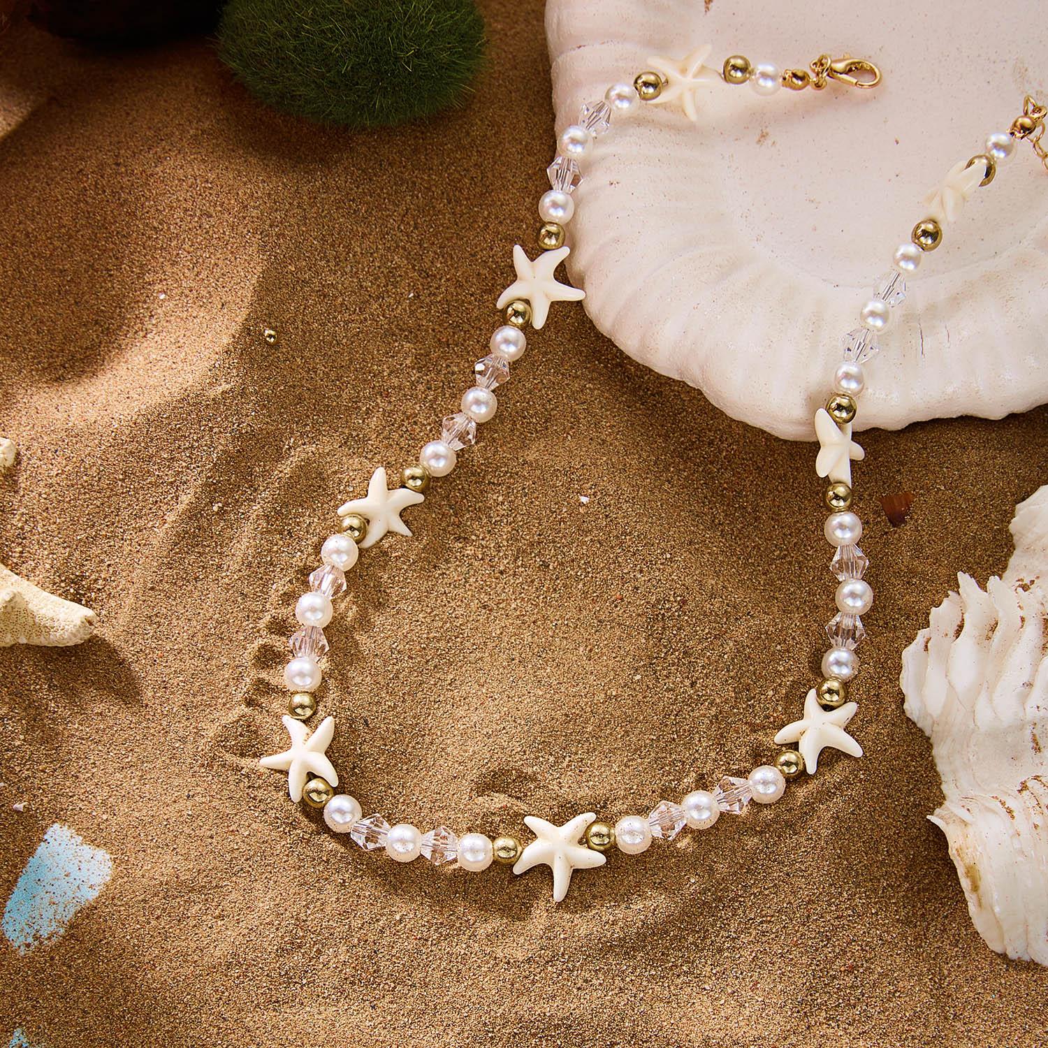 Imitation Pearl Starfish Crystal Beaded Choker Necklace Women Fashion Trend Gift Daily Accessory
Imitation Pearl Starfish Crystal Beaded Choker Necklace Women Fashion Trend Gift Daily Accessory