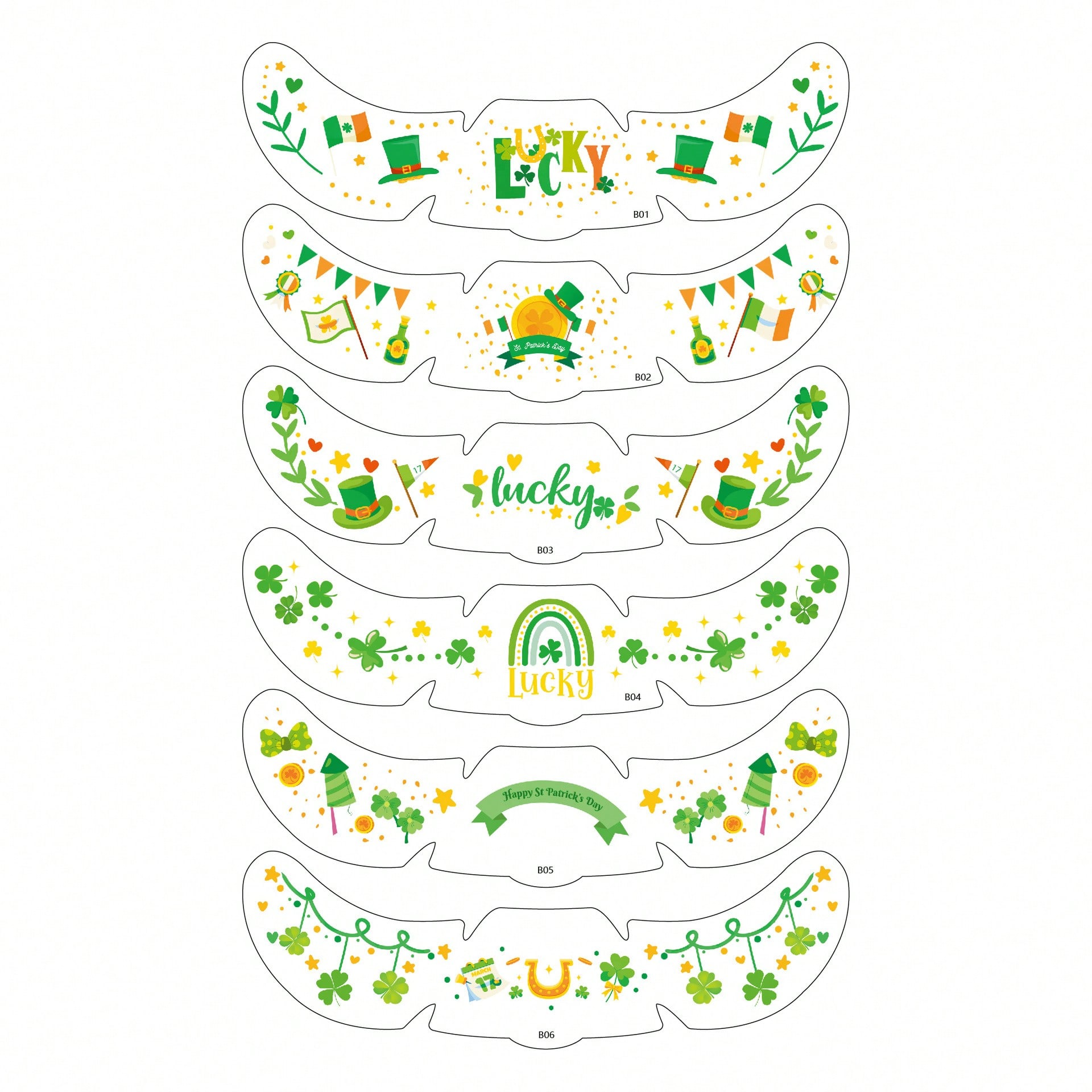 6pcs/set Patrick s Day Temporary Tattoos, Freckle Face Stickers, Festival Makeup Stickers, Cute Clover Designs, Waterproof Makeup Tattoo Stickers
6pcs/set Patrick s Day Temporary Tattoos, Freckle Face Stickers, Festival Makeup Stickers, Cute Clover Designs, Waterproof Makeup Tattoo Stickers