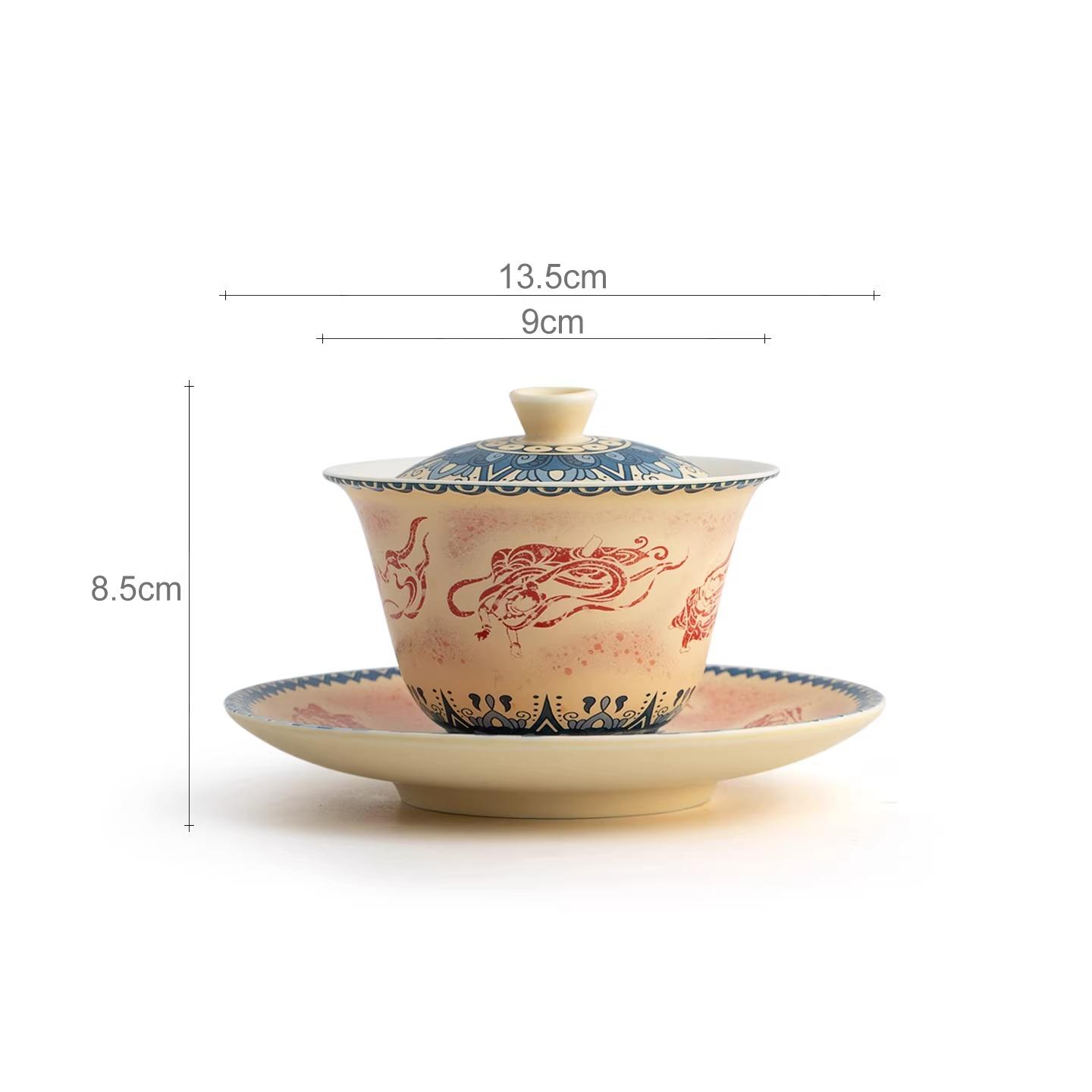 120ml Dunhuang Covered Bowl Chinese High-end Three Piece Lid Bowl Household Ceramic Tea Bowl Tea Tasting Cup Drinking Utensils 120ml жёлтый
120ml Dunhuang Covered Bowl Chinese High-end Three Piece Lid Bowl Household Ceramic Tea Bowl Tea Tasting Cup Drinking Utensils 120ml жёлтый