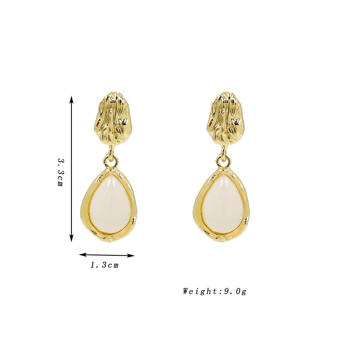 Water Droplet Opal Dangle Earrings for Women Vintage Golden Metal Irregular Uneven Oval Drop Earrings Party Zircon Gift
Water Droplet Opal Dangle Earrings for Women Vintage Golden Metal Irregular Uneven Oval Drop Earrings Party Zircon Gift