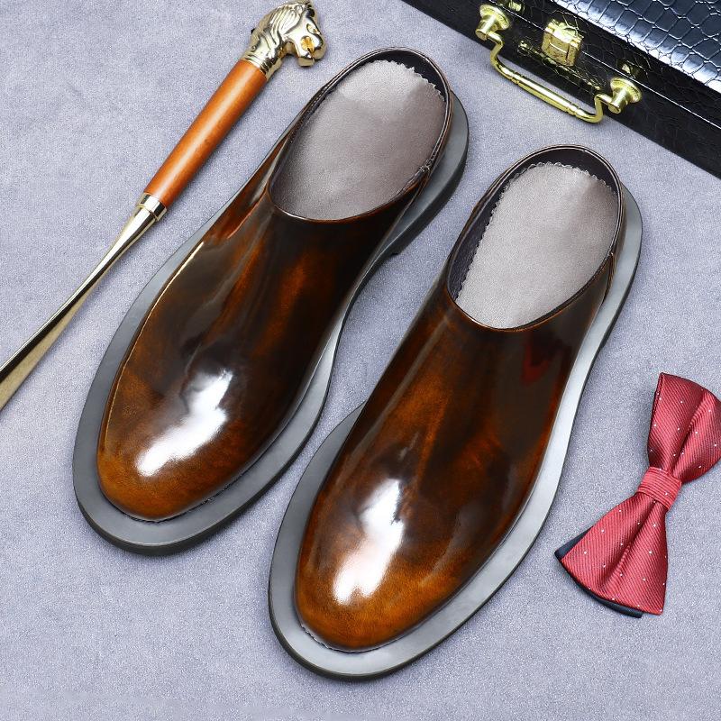 Italian Luxury Men Slippers Genuine Cow Leather Loafers Causal Office Half Slippers Breathable Shallow Mules Flat Shoes For Men 10.5 коричневий
Italian Luxury Men Slippers Genuine Cow Leather Loafers Causal Office Half Slippers Breathable Shallow Mules Flat Shoes For Men 10.5 коричневий