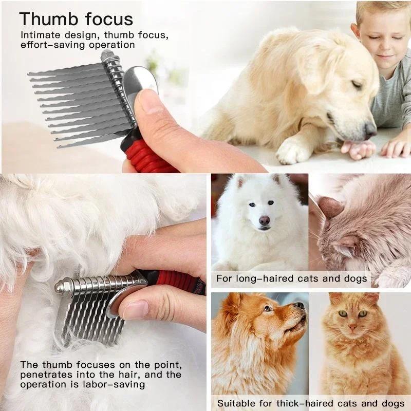 1Pcs Pet Undercoat Hair Dog Grooming Brush Dematting Fur Rake Comb Brush Tool Dog and Cat Comb for Detangling Matted or Knotted
1Pcs Pet Undercoat Hair Dog Grooming Brush Dematting Fur Rake Comb Brush Tool Dog and Cat Comb for Detangling Matted or Knotted