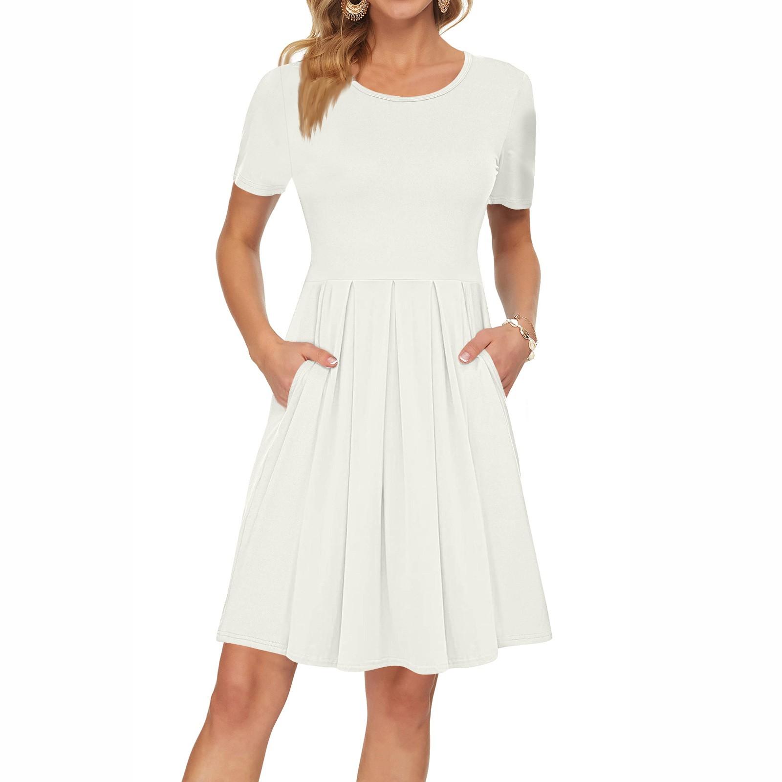 Женское платье с коротким рукавом, плиссированное, свободное, повседневное платье с карманами, платья длиной до колена XXL
Женское платье с коротким рукавом, плиссированное, свободное, повседневное платье с карманами, платья длиной до колена XXL