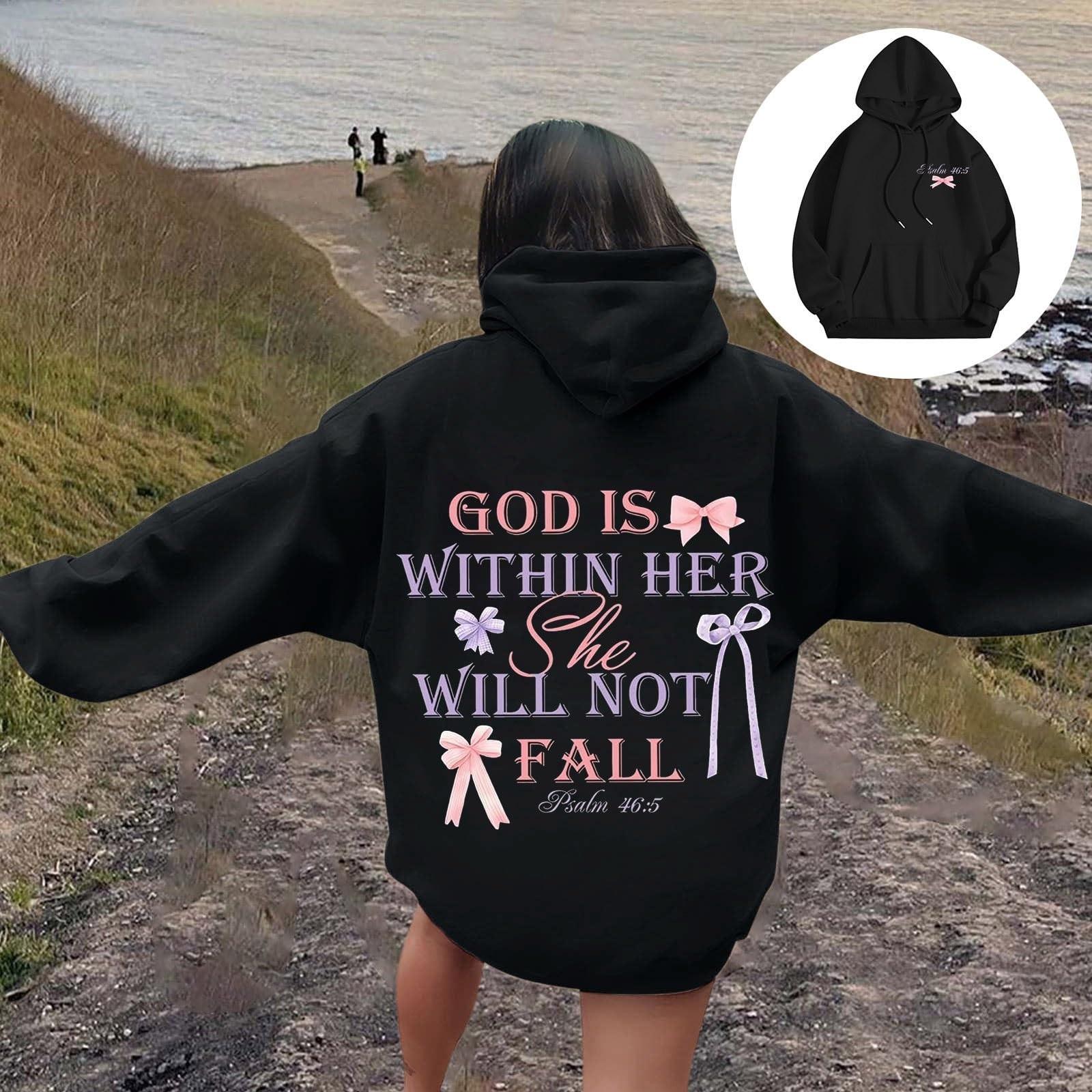 IS WITHIN HER WILL NOT FALL Женская толстовка с круглым вырезом и длинным рукавом с принтом и капюшоном L чёрный
IS WITHIN HER WILL NOT FALL Женская толстовка с круглым вырезом и длинным рукавом с принтом и капюшоном L чёрный