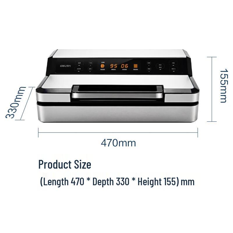 Deli LM894 Automatic Vacuum Sealer CN plug (adapter included)
Deli LM894 Automatic Vacuum Sealer CN plug (adapter included)