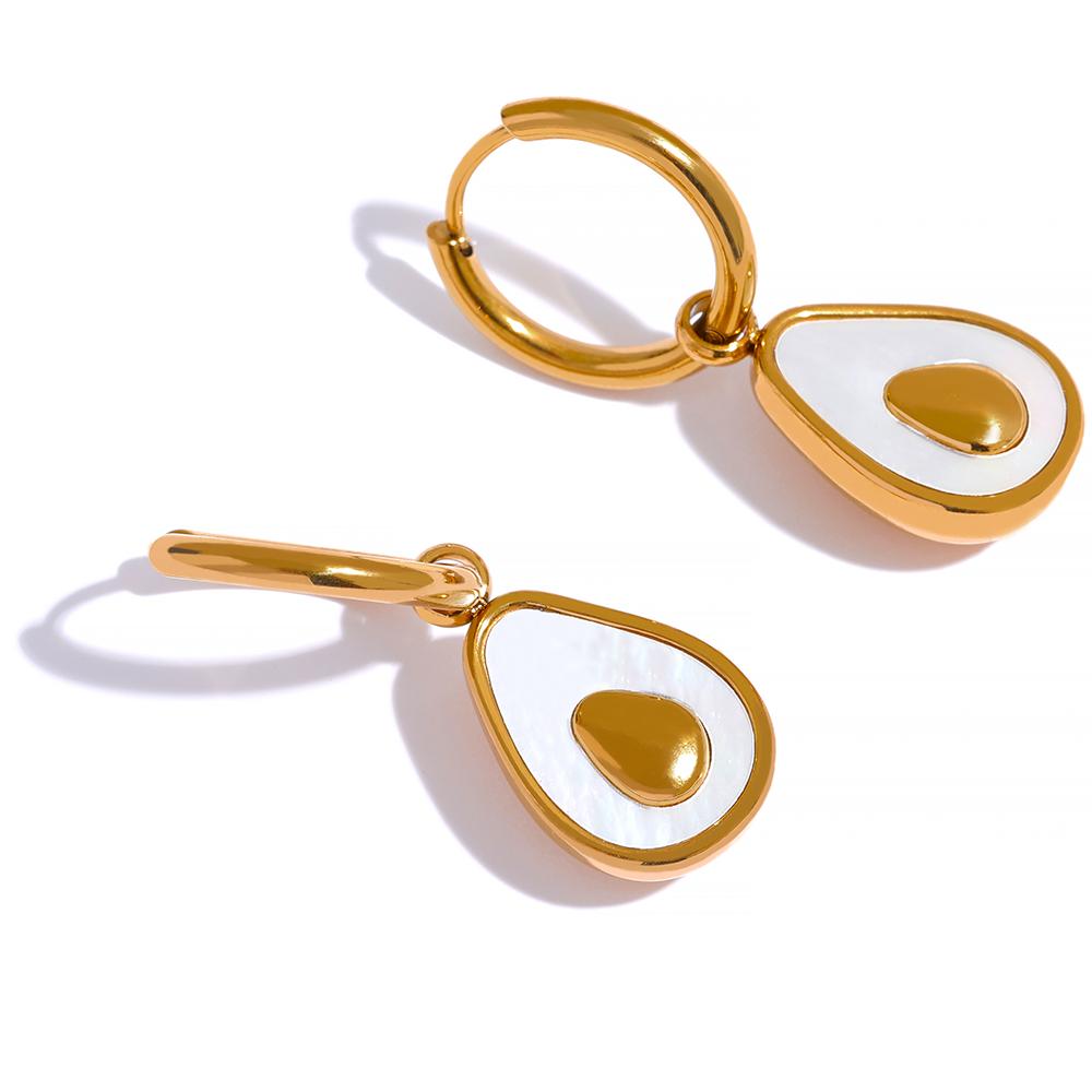 Yhpup Golden Avocado Drop Stainless Steel Fruit Huggie Hoop Earrings for Women Natural Shell Fashion Charm Cute Jewelry Gift
Yhpup Golden Avocado Drop Stainless Steel Fruit Huggie Hoop Earrings for Women Natural Shell Fashion Charm Cute Jewelry Gift