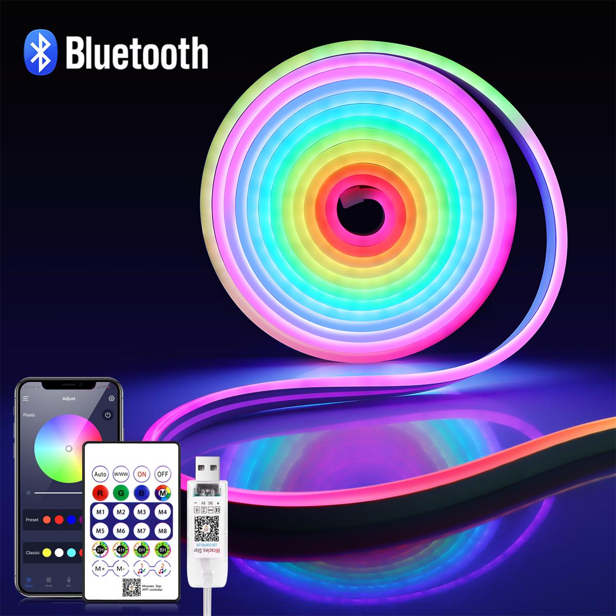 USB 5V LED Strip Lights Bluetooth RGBIC Neon Strip Remote Control With Music Sync DIY Bedroom Home Decoration Changing Light-J 1m
USB 5V LED Strip Lights Bluetooth RGBIC Neon Strip Remote Control With Music Sync DIY Bedroom Home Decoration Changing Light-J 1m