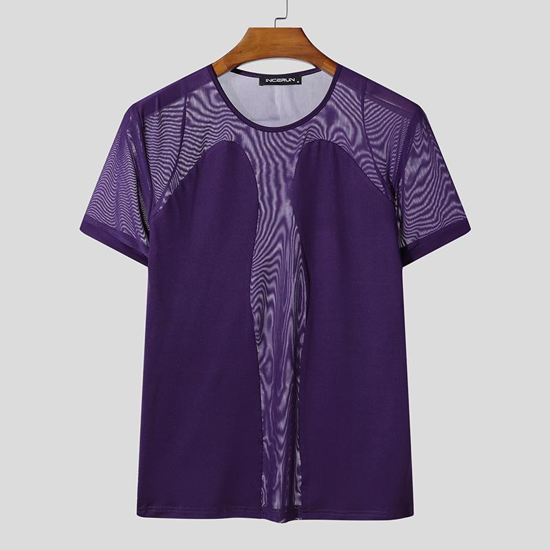 INCERUN Мужские футболки с круглым вырезом, коротким рукавом, сетчатыми вставками, прозрачные, приталенные 5XL фиолетовый
INCERUN Мужские футболки с круглым вырезом, коротким рукавом, сетчатыми вставками, прозрачные, приталенные 5XL фиолетовый