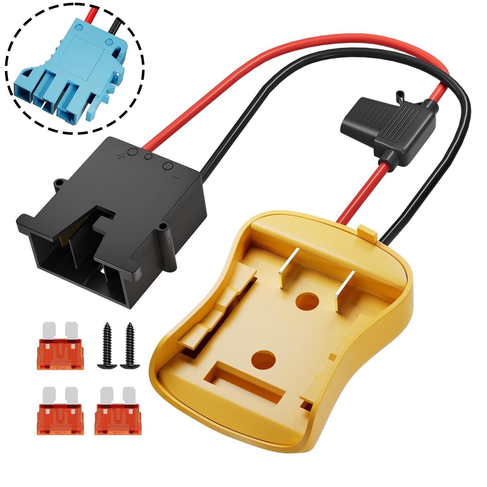 20V Battery Adapter for Dewalt Power Wheel Adapter with Wire Harness Connector 12 AWG Wire Compatible with Fisher 12 Volt Power
20V Battery Adapter for Dewalt Power Wheel Adapter with Wire Harness Connector 12 AWG Wire Compatible with Fisher 12 Volt Power