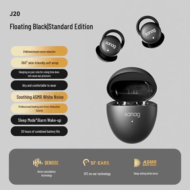 Saina J20S Wireless Noise-Cancelling Sleep Headphones
Saina J20S Wireless Noise-Cancelling Sleep Headphones