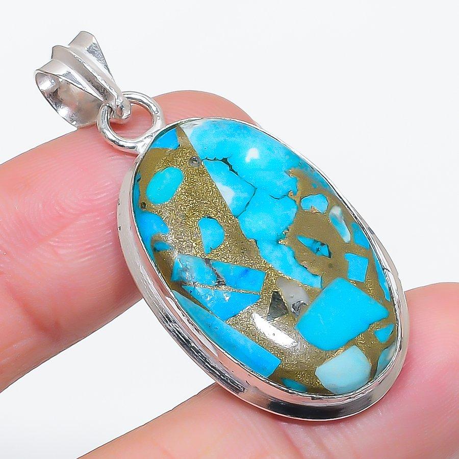 Natural Copper Blue Turquoise 925 Sterling Silver Jewelry Pendant 1.81 f1n48
Natural Copper Blue Turquoise 925 Sterling Silver Jewelry Pendant 1.81 f1n48