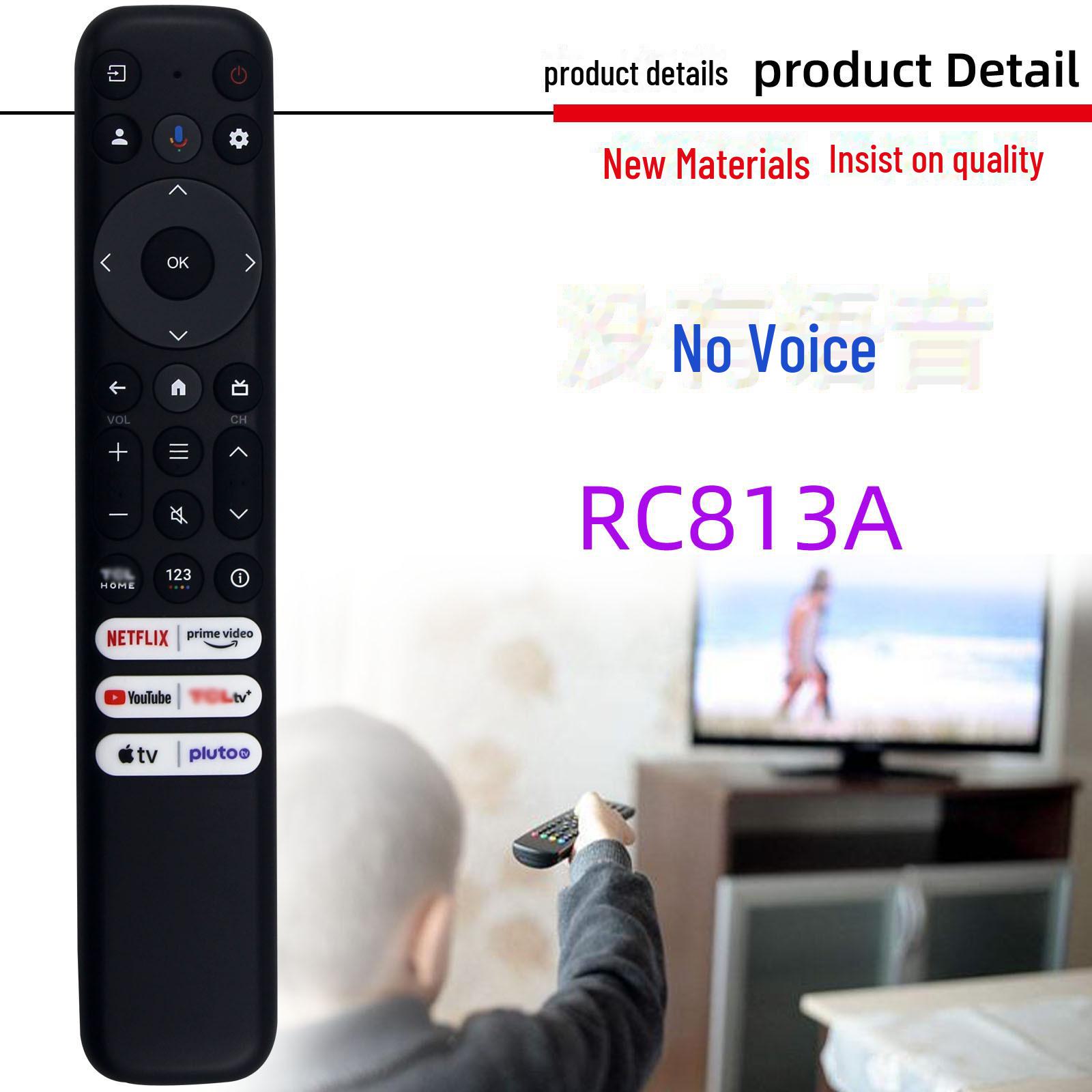 Совместимый голосовой пульт ДУ для моделей телевизоров TCL RC813, RC813A и RC813CMB1
Совместимый голосовой пульт ДУ для моделей телевизоров TCL RC813, RC813A и RC813CMB1