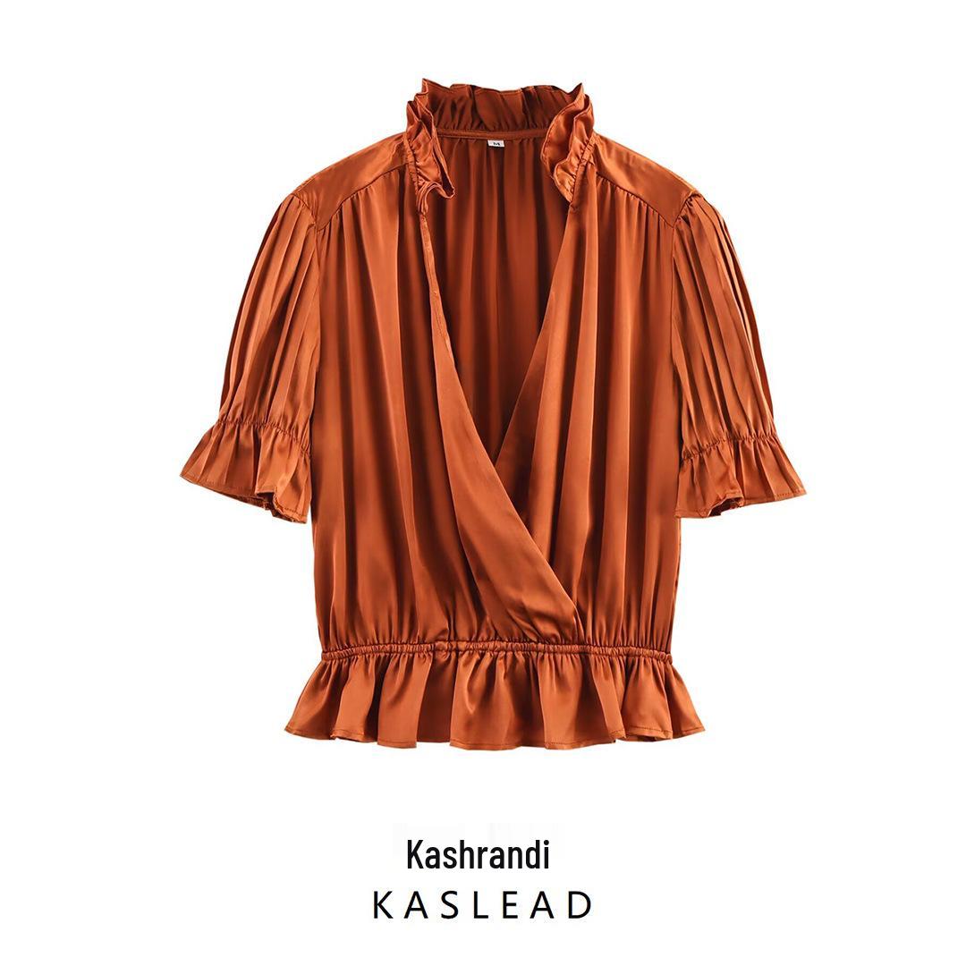 2025 Spring Women s Fashionable European & American Style Stand Collar Short Sleeve Shirt Medium светло-коричневого
2025 Spring Women s Fashionable European & American Style Stand Collar Short Sleeve Shirt Medium светло-коричневого