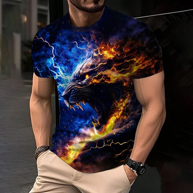 Summer Men s Round Neck T-shirt Fashion 3D Printing Lion Pattern T-shirt Fashion Leisure 4XL
Summer Men s Round Neck T-shirt Fashion 3D Printing Lion Pattern T-shirt Fashion Leisure 4XL