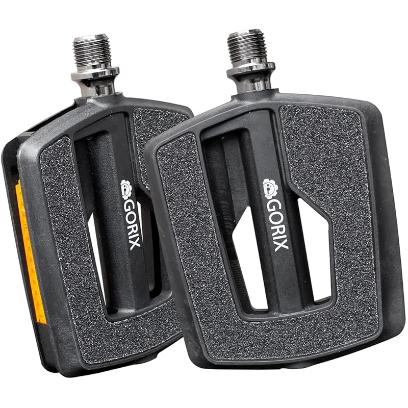 GORIX bicycle pedals non-slick flat pedal high grip strength Anti-slip surface black (GX-F558) [ reflector With reflector Nylon, shoe-friendly surface
GORIX bicycle pedals non-slick flat pedal high grip strength Anti-slip surface black (GX-F558) [ reflector With reflector Nylon, shoe-friendly surface