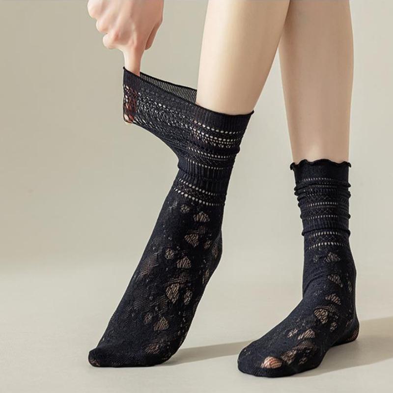 Summer Thin Lace Socks Wooden Ear Edge Mid-calf Socks Lace Lace Stacker Socks One size off білий колір
Summer Thin Lace Socks Wooden Ear Edge Mid-calf Socks Lace Lace Stacker Socks One size off білий колір