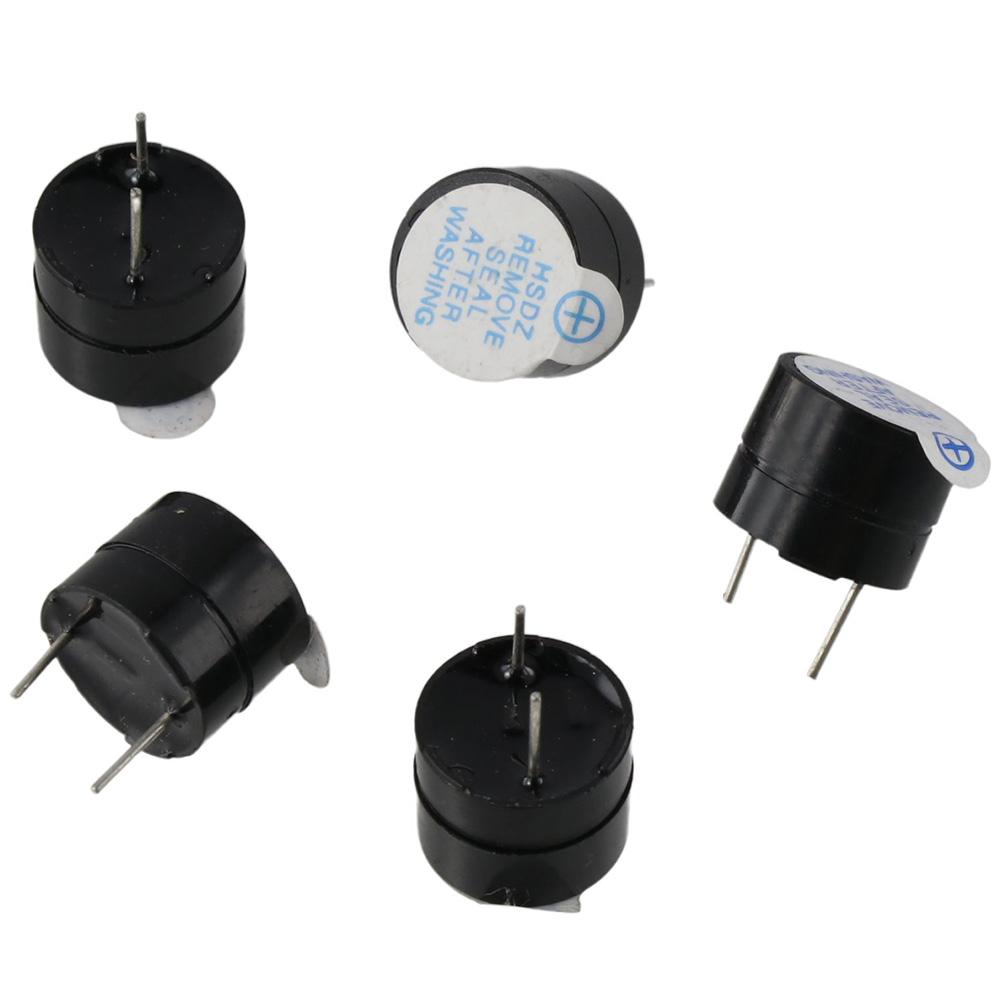 5 шт., 5 В, непрерывный звуковой зуммер, 2 разъема, пьезо-зуммер, активный звуковой зуммер