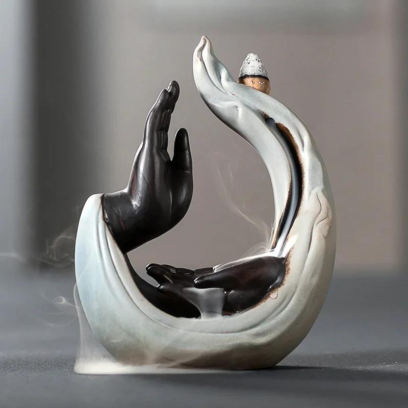 Ceramic Zen Buddha Hand Backflow Incense Burner Holder Home Decor Censer for Home Relaxation Decor Tea Pet Zen Meditation
Ceramic Zen Buddha Hand Backflow Incense Burner Holder Home Decor Censer for Home Relaxation Decor Tea Pet Zen Meditation