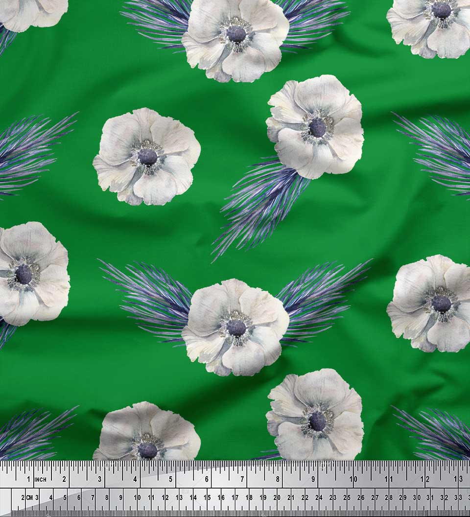 Японська креп-атласна тканина Soimoi Green Leaves & Anemone Floral Printed Тканина 1 метр 42 дюйма 42 Inch Wide - Poly Crepe зелений
Японська креп-атласна тканина Soimoi Green Leaves & Anemone Floral Printed Тканина 1 метр 42 дюйма 42 Inch Wide - Poly Crepe зелений