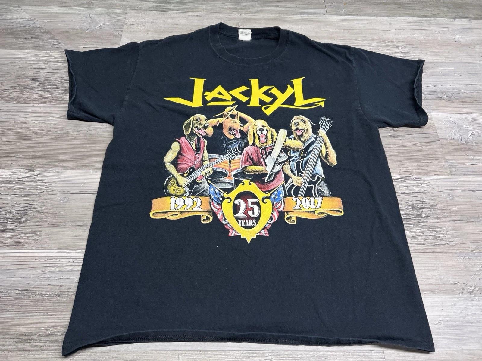 2017 Jackyl Concert T-Shirt 25th Anniversary Sz L Rock Me Roll Me Jackyl Me Off 3XL
2017 Jackyl Concert T-Shirt 25th Anniversary Sz L Rock Me Roll Me Jackyl Me Off 3XL