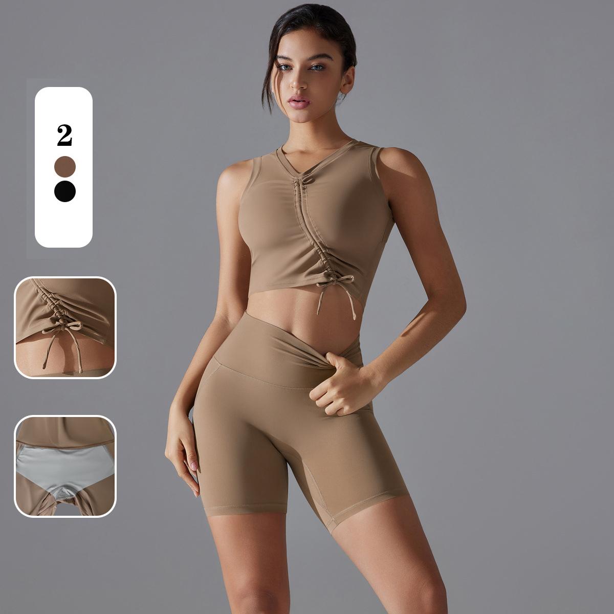 Nessaj Gym Drawstring Yoga Set Женская одежда для тренировок Шорты с высокой талией Безрукавный жилет для фитнеса Спортивный костюм S чёрный
Nessaj Gym Drawstring Yoga Set Женская одежда для тренировок Шорты с высокой талией Безрукавный жилет для фитнеса Спортивный костюм S чёрный
