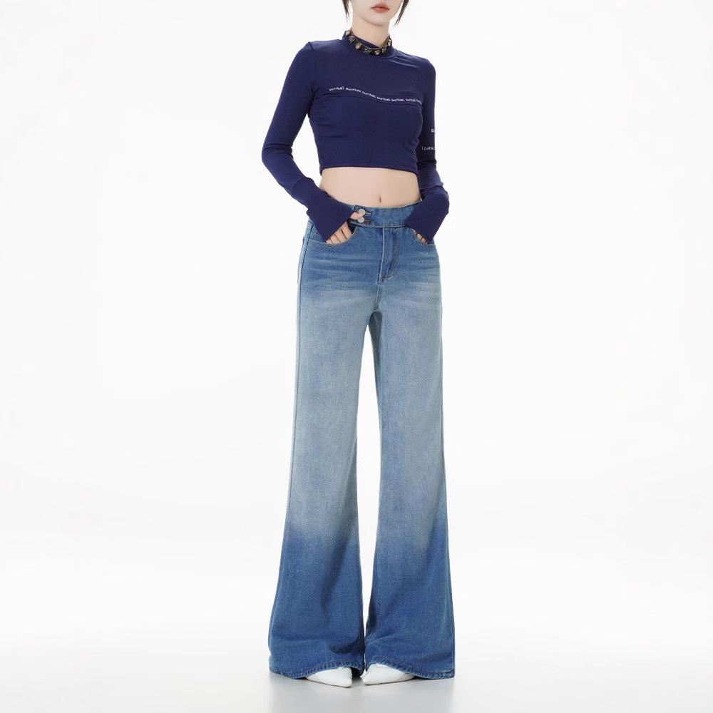 Women s High Street Low Waist Wide Leg Jeans - Autumn/Winter Washed Loose Slimming Floor-Length Straight Pants 2XL синий
Women s High Street Low Waist Wide Leg Jeans - Autumn/Winter Washed Loose Slimming Floor-Length Straight Pants 2XL синий