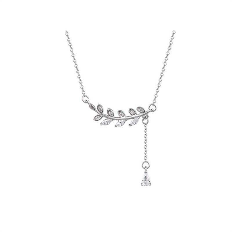 925 Sterling Silver Necklace For Women Crystal Tassel Leaf Water Drop Charm Pendent Elegant Party Jewelry dz615
925 Sterling Silver Necklace For Women Crystal Tassel Leaf Water Drop Charm Pendent Elegant Party Jewelry dz615