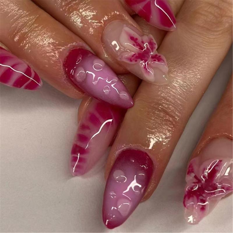 24Pcs Christmas Press on Nail Full Cover Acrylic Nail with 3D Floral Pattern Stick on Nail for Women and Girls 1
24Pcs Christmas Press on Nail Full Cover Acrylic Nail with 3D Floral Pattern Stick on Nail for Women and Girls 1