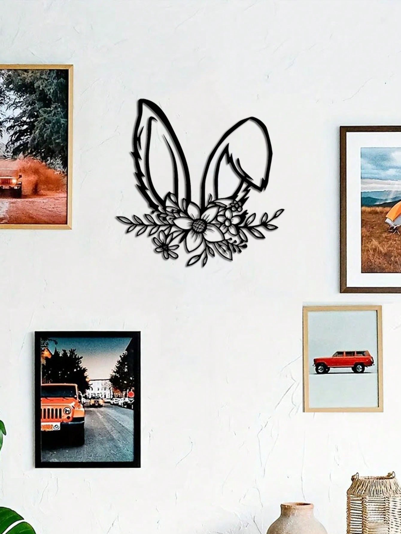 Деревенские кроличьи уши, цветочное настенное искусство из металла - универсальный подвесной декор для помещений и улицы, для жилых помещений, спален и садов RABBIT чёрный
Деревенские кроличьи уши, цветочное настенное искусство из металла - универсальный подвесной декор для помещений и улицы, для жилых помещений, спален и садов RABBIT чёрный