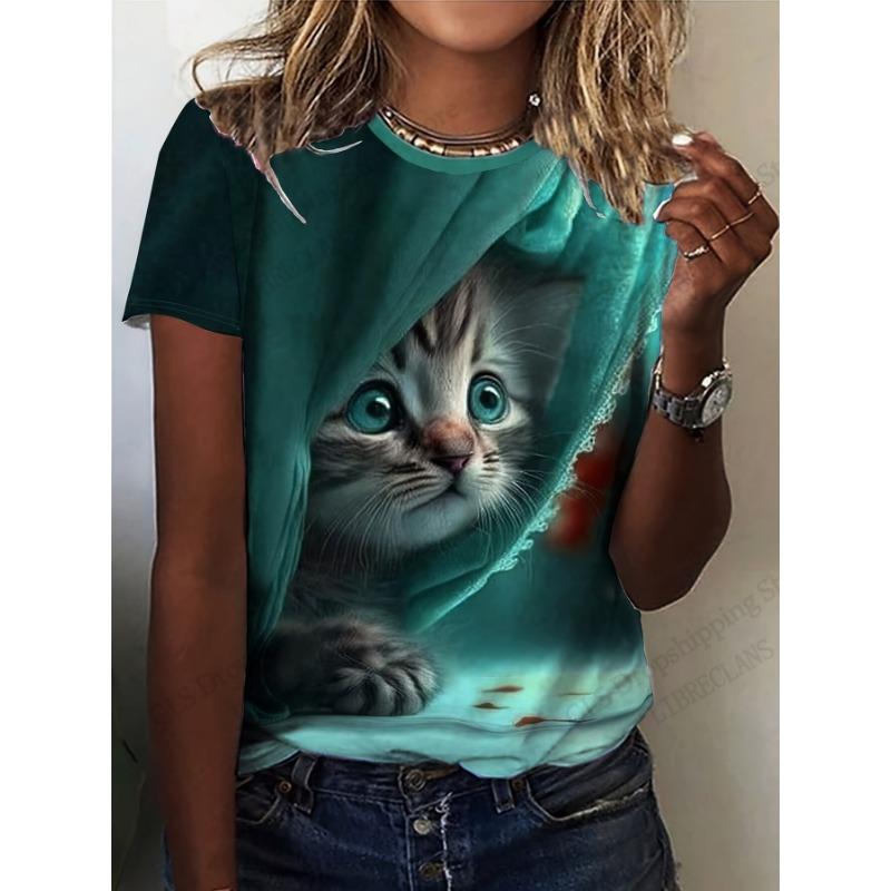 Cartoon Lovely Animal Cat Pretty T-shirt Women Fashion Short Sleeve Casual Oversized Tops Tees Clothing S
Cartoon Lovely Animal Cat Pretty T-shirt Women Fashion Short Sleeve Casual Oversized Tops Tees Clothing S