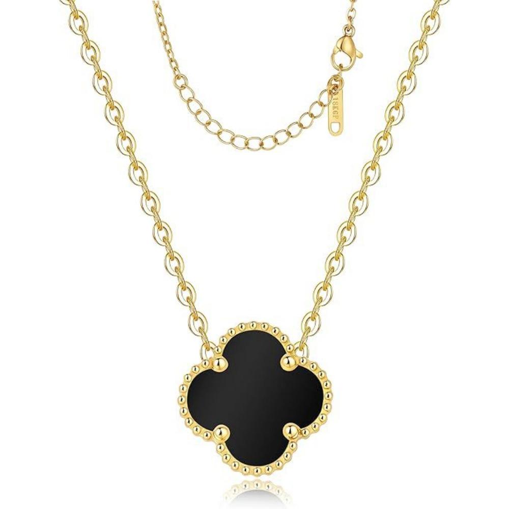 High-end Four-leaf Clover Titanium Steel Necklace with 15mm Lucky Clover Pendant Simple Jewelry 18K чёрный
High-end Four-leaf Clover Titanium Steel Necklace with 15mm Lucky Clover Pendant Simple Jewelry 18K чёрный
