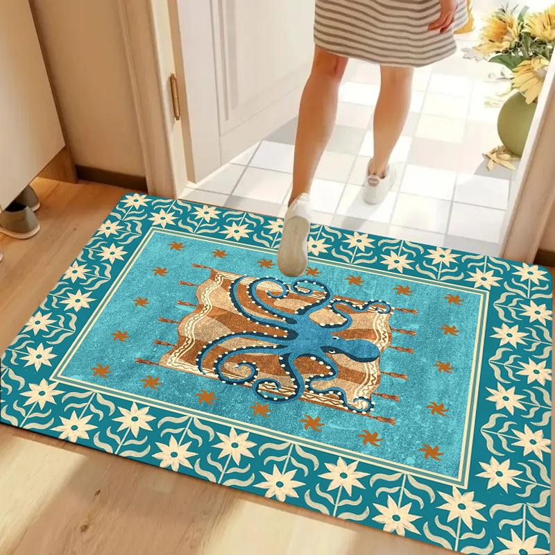 Nautical Teal Blue Octopus Starfish Non-slip Washable Door Mat for Entryway Coastal Decor Home Decoration 40cm x 60cm
Nautical Teal Blue Octopus Starfish Non-slip Washable Door Mat for Entryway Coastal Decor Home Decoration 40cm x 60cm