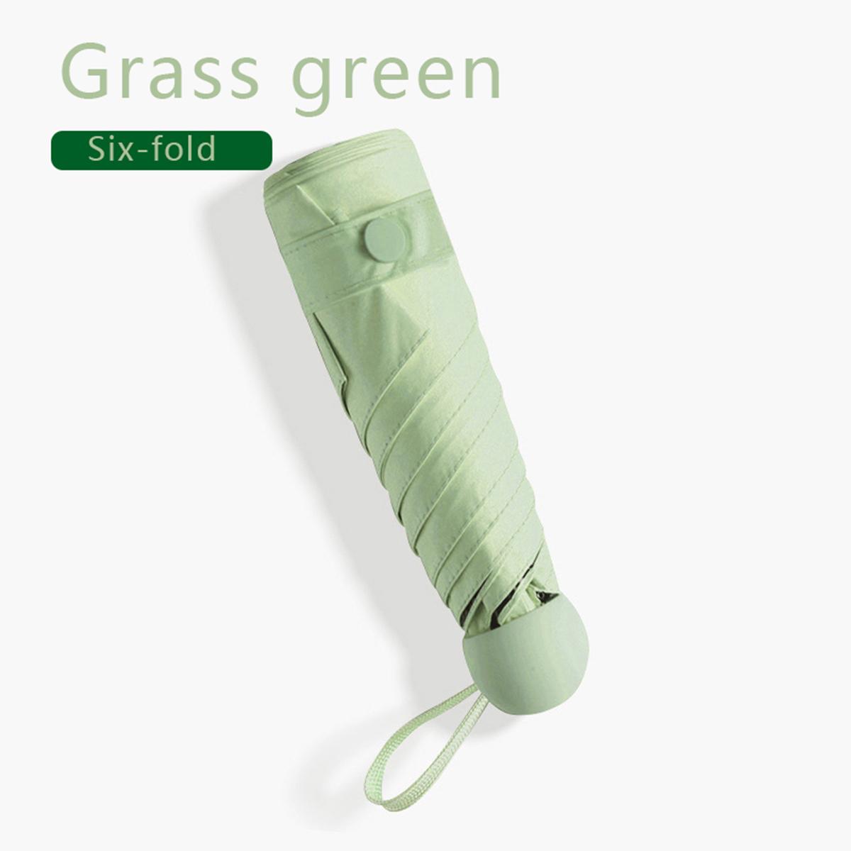 Сверхлегкий и компактный портативный капсульный зонт с защитой от ультрафиолета, мини-пятикратный зонт трава зеленый
Сверхлегкий и компактный портативный капсульный зонт с защитой от ультрафиолета, мини-пятикратный зонт трава зеленый