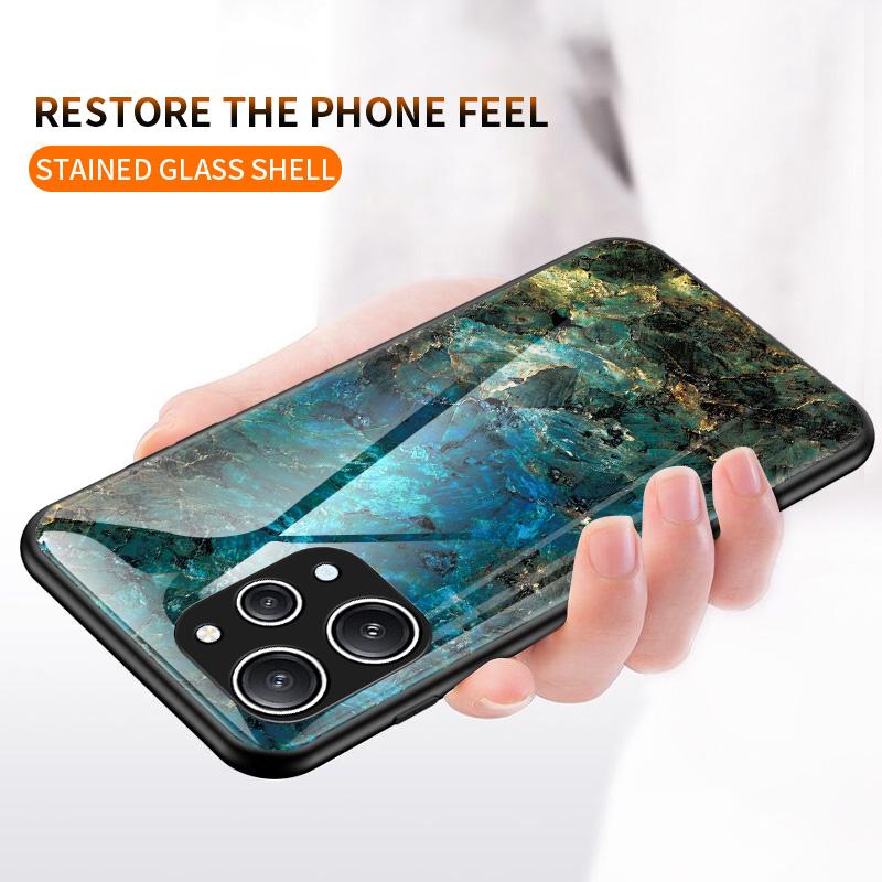 For Xiaomi Redmi 12 4G Shockproof Hybrid Case Tempered Glass+ PC+TPU Marble Pattern Phone Cover Black Marble
For Xiaomi Redmi 12 4G Shockproof Hybrid Case Tempered Glass+ PC+TPU Marble Pattern Phone Cover Black Marble