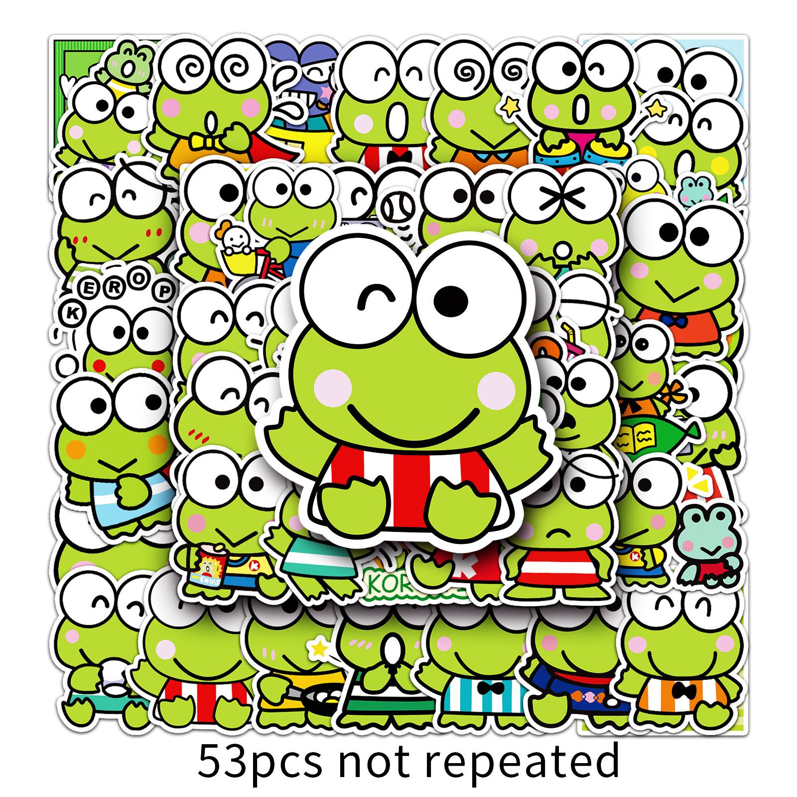 53-Piece Cute Keropi Frog Cartoon Sticker Set for Laptop, Suitcase, Guitar
53-Piece Cute Keropi Frog Cartoon Sticker Set for Laptop, Suitcase, Guitar
